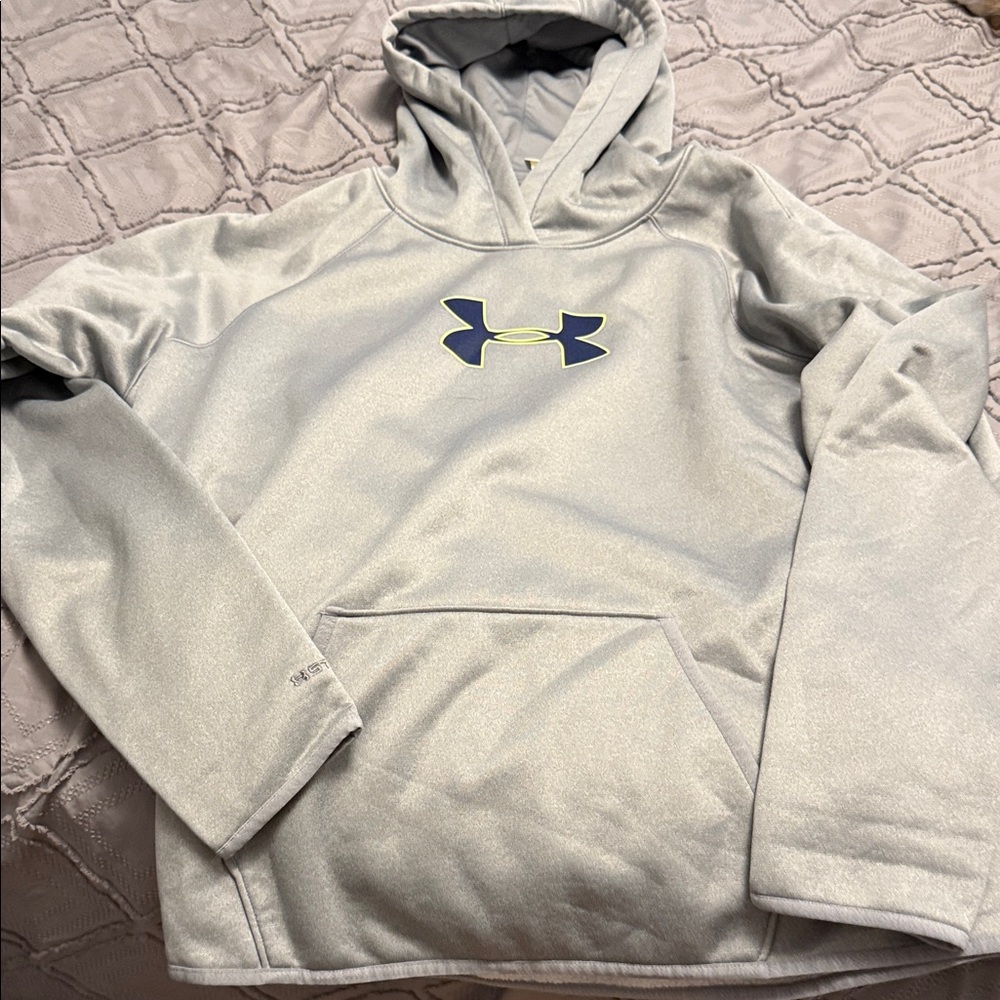 Under Armour Gray Hoodie with Blue Logo